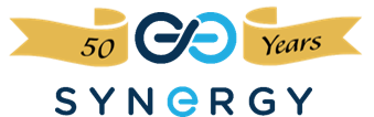 Synergy 50 year anniversary logo Synergy 50 year anniversary logo